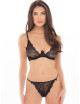 Ensemble 2 pièces noires avec soutien-gorge à armatures et string dentelle René Rofé 