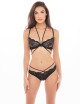 Ensemble 2 pièces soutien-gorge dentelle et lanières - string noir René Rofé 