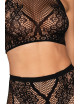 Ensemble Brassière fine résille et collant imprimé - DG0391BLK Dreamgirl 