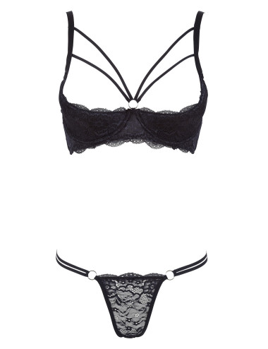 Ensemble soutien-gorge demi seins a armatures et string