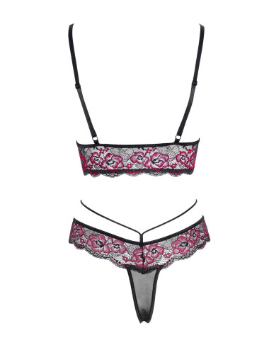 Ensemble soutien-gorge et string en dentelle et résille COTTELLI & DIVERS 