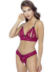 Soutien-gorge, bonnets ouverts, en dentelle rouge et string assorti - R2212447 COTTELLI & DIVERS 