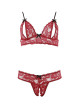 Soutien-gorge, bonnets ouverts, en dentelle rouge et string assorti - R2212447 COTTELLI & DIVERS 