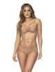 Ensemble 2 pièces, top et tanga en dentelle couleur taupe Mapalé 