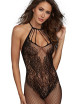 Bodystocking en résille dans un style Body avec magnifique décolleté à lanières - DG0326BLK Dreamgirl 