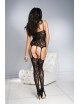 Bodystocking guêpière noir floral - ML1785BLK Music Legs 