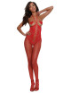 Bodystocking rouge seins nus effet bustier - DG0268RED Dreamgirl 