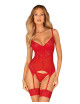 Ingridia corset et string - Rouge Obsessive 