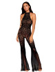 bodystocking en dentelle au crochet sans couture et résille noire - DG0468BLK Dreamgirl 