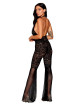 bodystocking en dentelle au crochet sans couture et résille noire - DG0468BLK Dreamgirl 