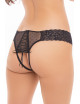 Shorty noire en fine résille et large ceinture dentelle - REN1168-BLK René Rofé 