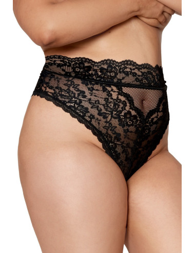 String grande taille dentelle taille haute noir - DG1477XBLK Dreamgirl 