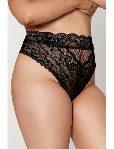 String grande taille dentelle taille haute noir - DG1477XBLK Dreamgirl 