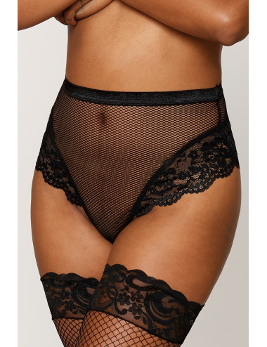 String résille taille haute avec porte-jarretelles noir - DG1478BLK Dreamgirl 