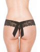 Tanga string noir en dentelle avec noeud arrière - SOH31035BLK Shirley Of Hollywood 