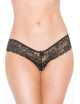 Tanga string noir en dentelle avec noeud arrière - SOH31035BLK Shirley Of Hollywood 