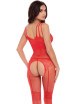 Bodystocking fantaisie rouge ouvert à l'entrejambe - REN7094-RED René Rofé 