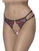 Culotte ouverte en fine dentelle florale rouge et noire - Manuela COTTELLI & DIVERS 