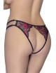 Culotte ouverte en fine dentelle florale rouge et noire - Manuela COTTELLI & DIVERS 