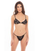 Ensemble 2 pièces en dentelle, soutien-gorge et string semi ouvert René Rofé 