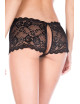 Shorty noir dentelle ouvert sur les fesses - ML10018BLK Music Legs 