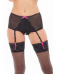 Shorty noir résille ouvert porte-jarretelles - REN1165-BLK René Rofé 