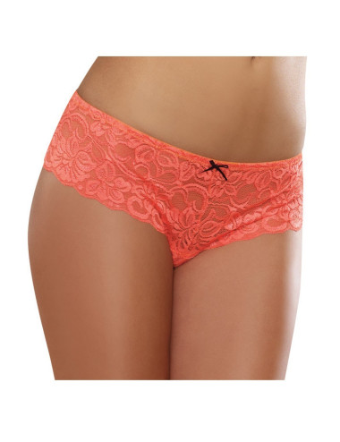 Shorty ouvert orange corail court en dentelle - DG7177COR Dreamgirl 