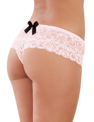 Shorty ouvert vieux rose court en dentelle - DG7177VPK Dreamgirl 