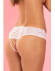 Tanga blanc ouvert en dentelle - REN1152WHT René Rofé 